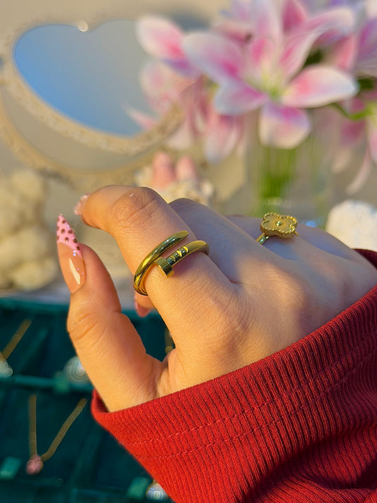 Minimal Gold Nail Ring – Modern Statement Piece