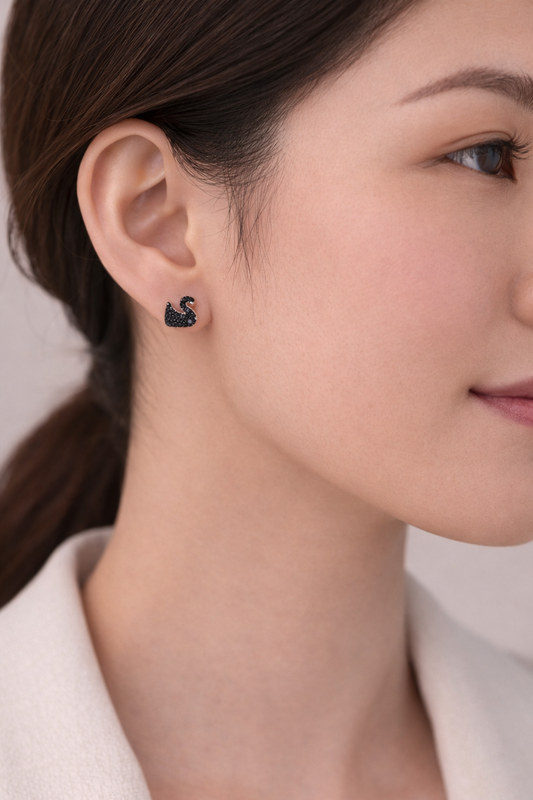 Swan Crystal Stud Earrings