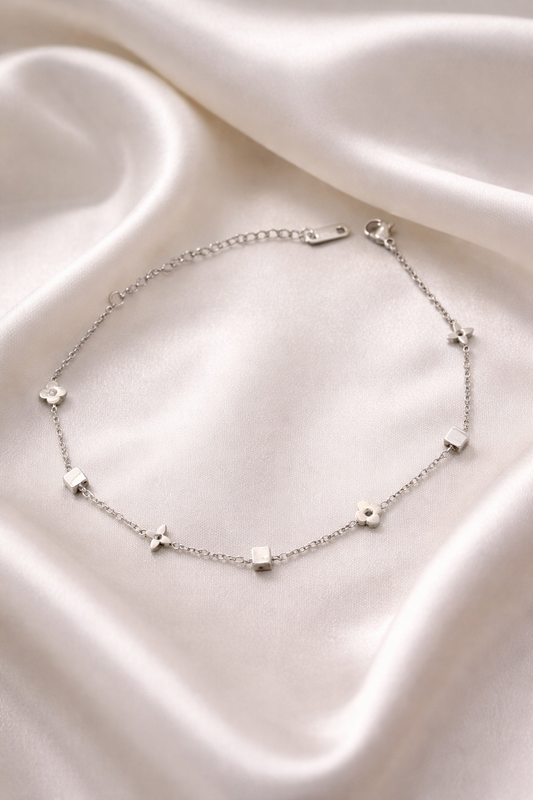 Timeless Silver Charm Anklet