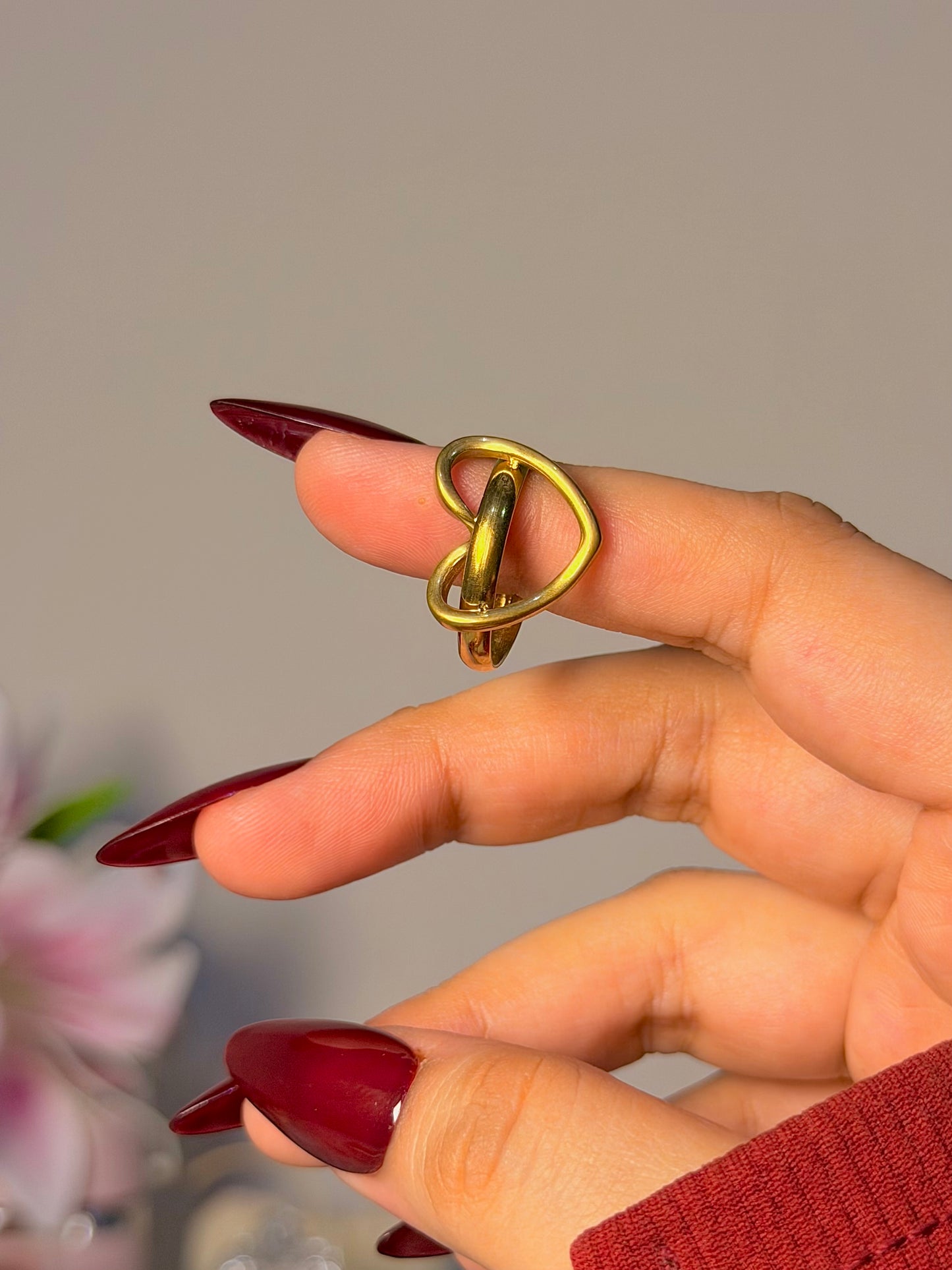 Minimalist Open Heart Ring - Modern Abstract Love Ring