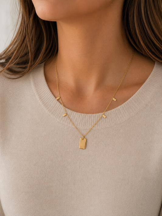Golden Chain Pendant Necklace