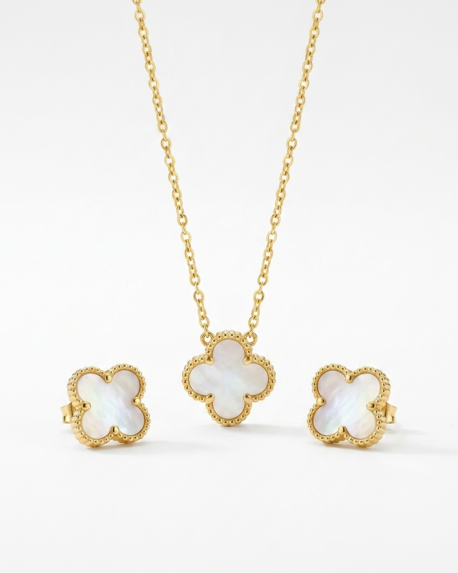 Luxury Jewellery Set White – Premium Necklace & Earrings for Women