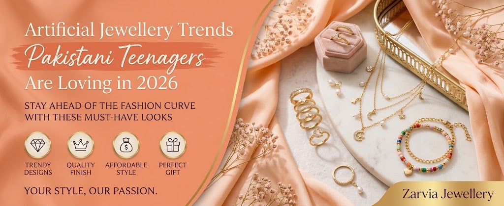 featuring stylish gold-tone necklaces, rings, bracelets and earrings