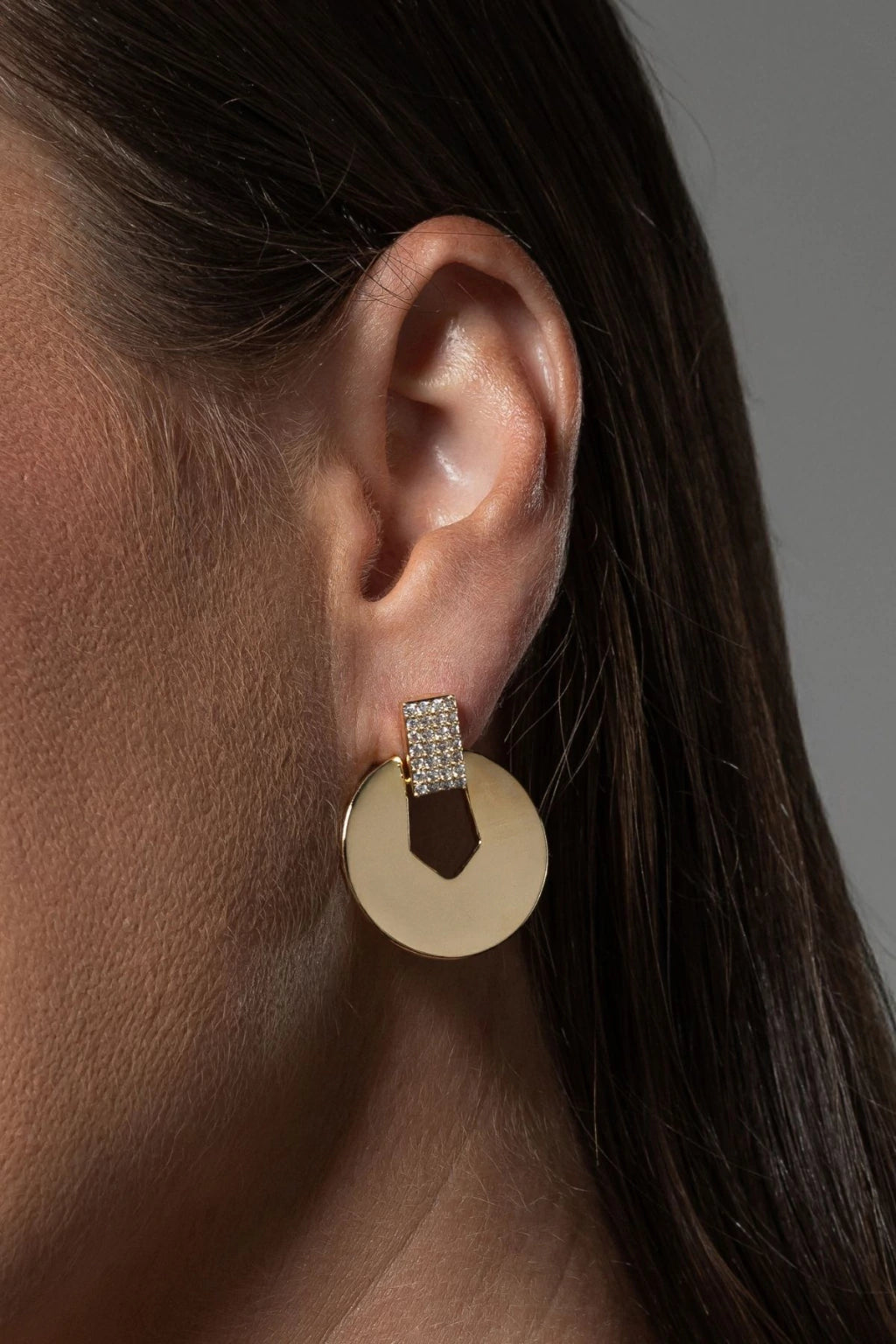 Round Crystal Drop Earrings