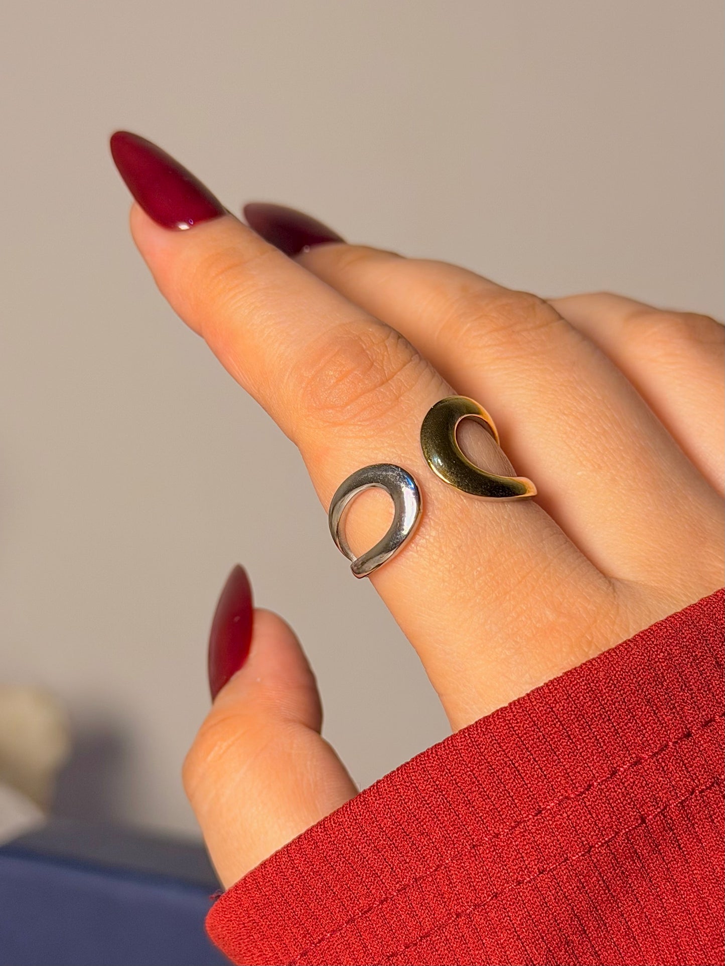 Gold & Silver Wrap Ring - Dual Tone Design