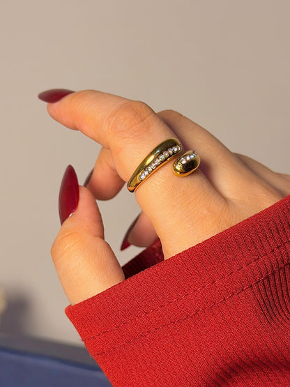 Crystal Wrap Ring - Pavé Accent Design