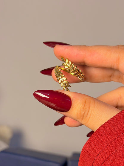 Olive Leaf Wrap Ring - Botanical Inspired Design