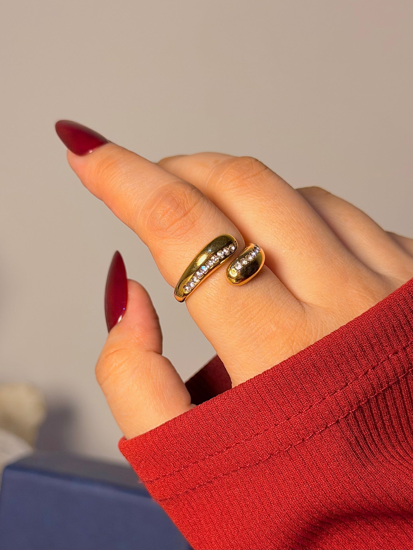 Crystal Wrap Ring - Pavé Accent Design