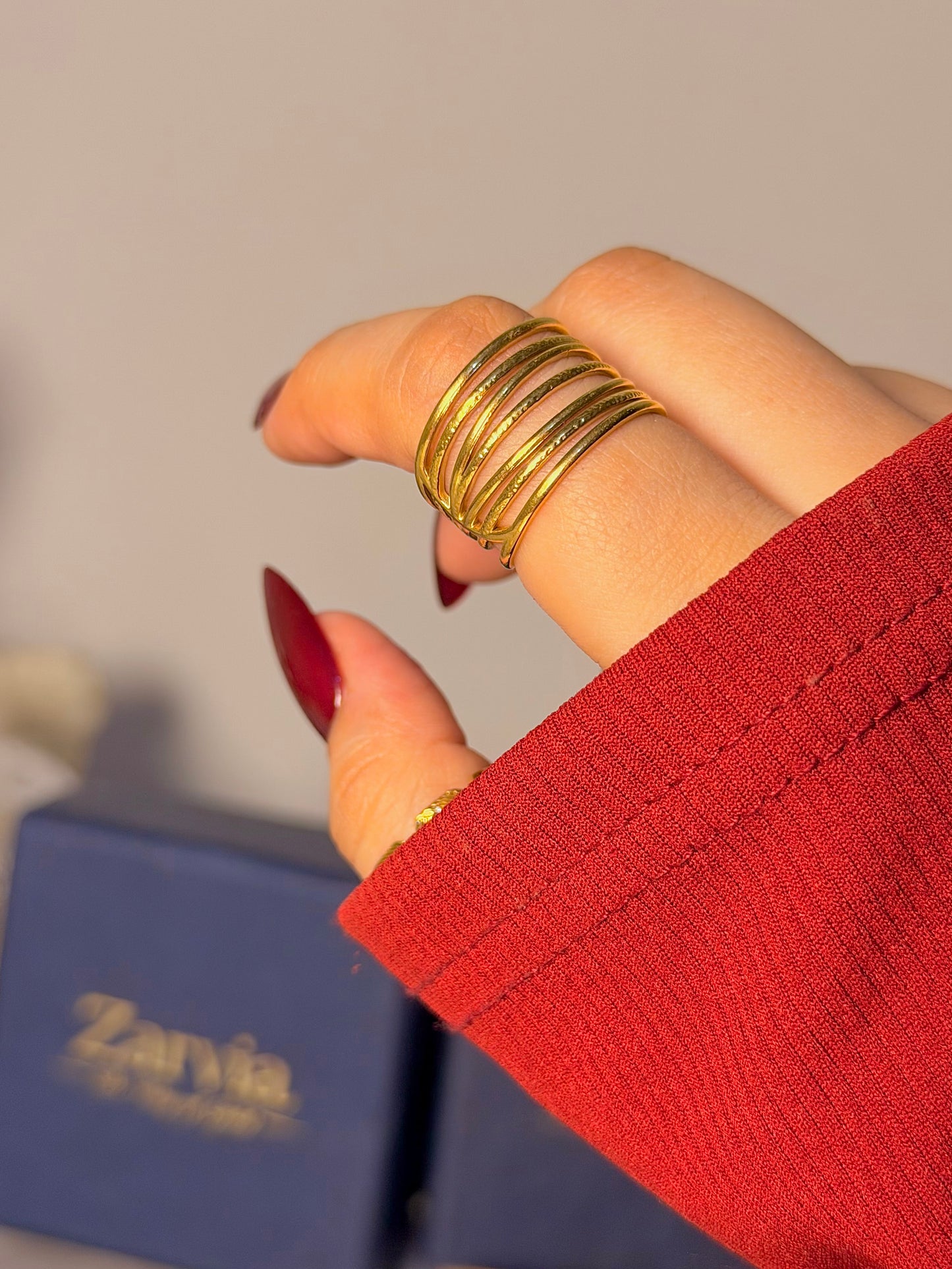 Chunky Multi Band Ring - Modern Open Cuff Design