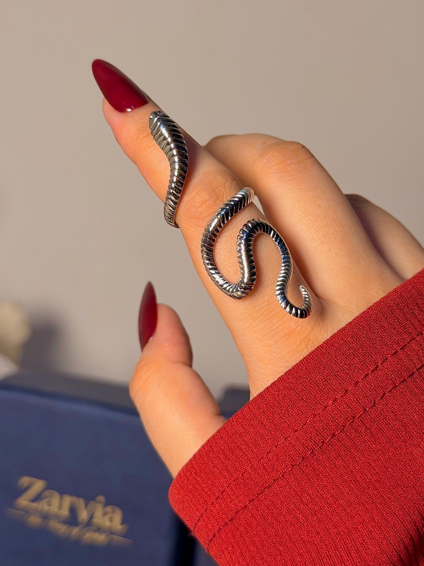 Textured Snake Ring - Coiled Wrap Design