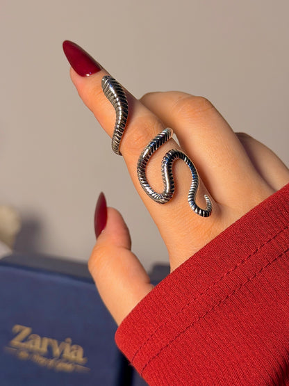 Textured Snake Ring - Coiled Wrap Design