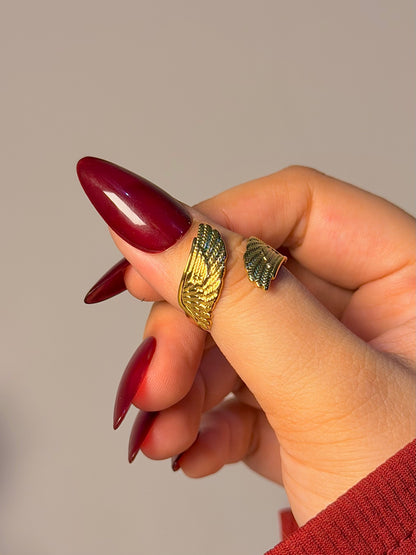 Boho Feather Wrap Ring - Adjustable Nature Inspired Band