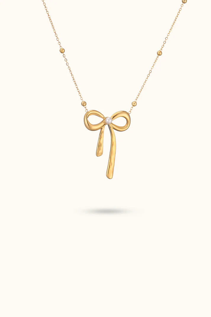 Delicate Gold-Tone Bow Necklace