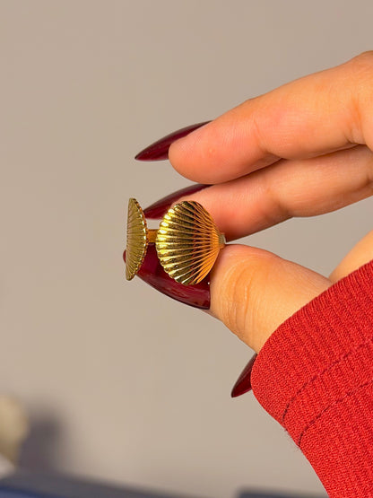 Ribbed Dome Ring - Bold Textured Design