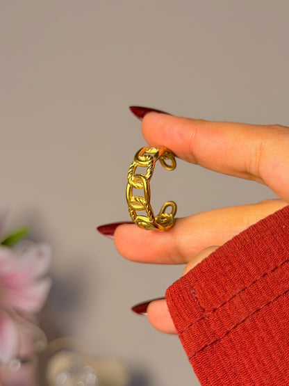 Vintage Link Band Ring - Minimal Chain Inspired Everyday Ring