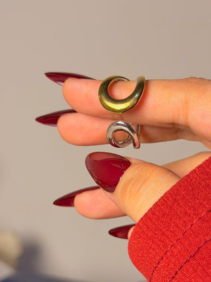Gold & Silver Wrap Ring - Dual Tone Design