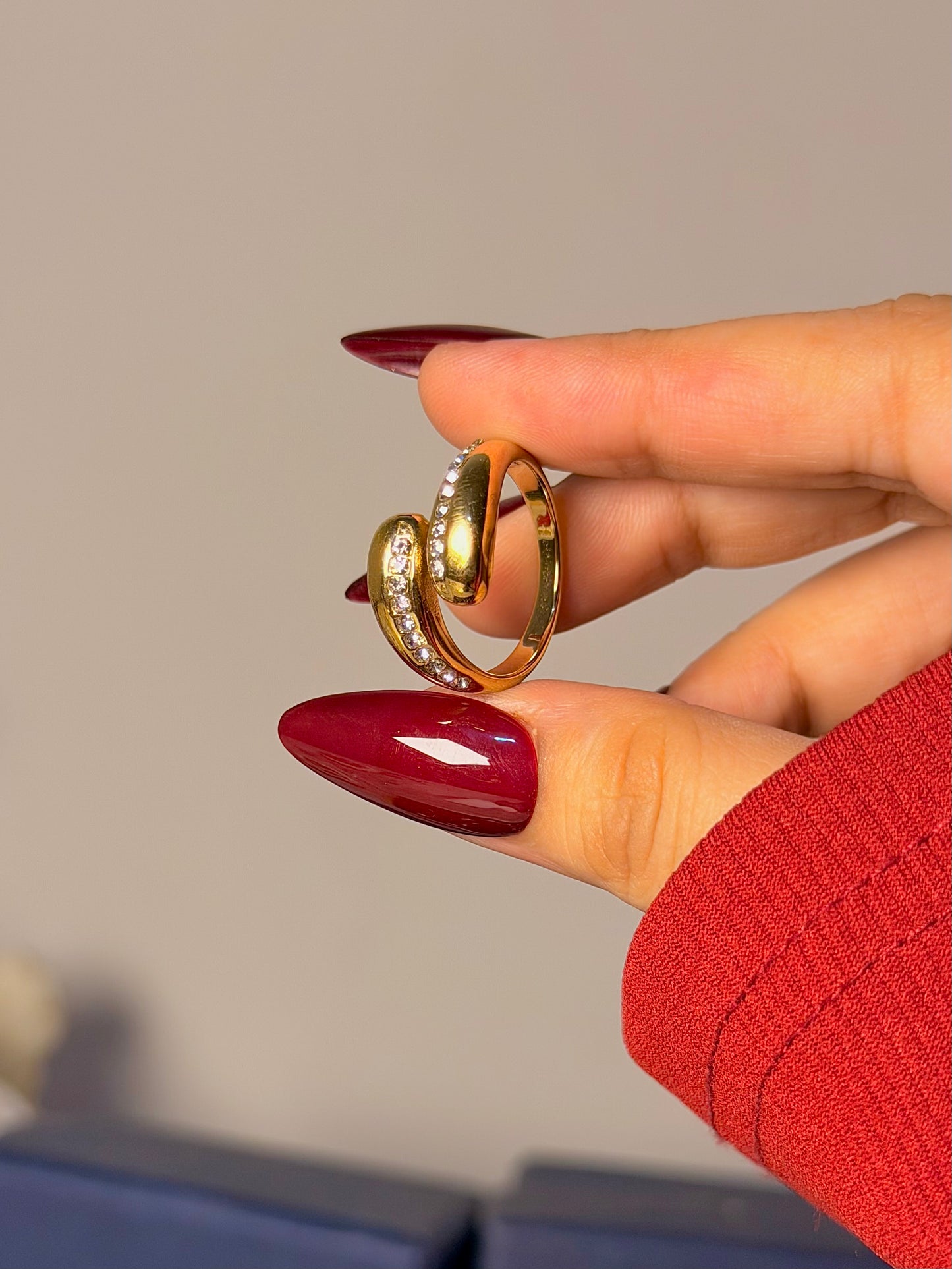 Crystal Wrap Ring - Pavé Accent Design