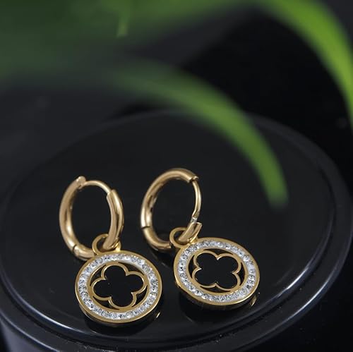 Clover Crystal Hoop Earrings