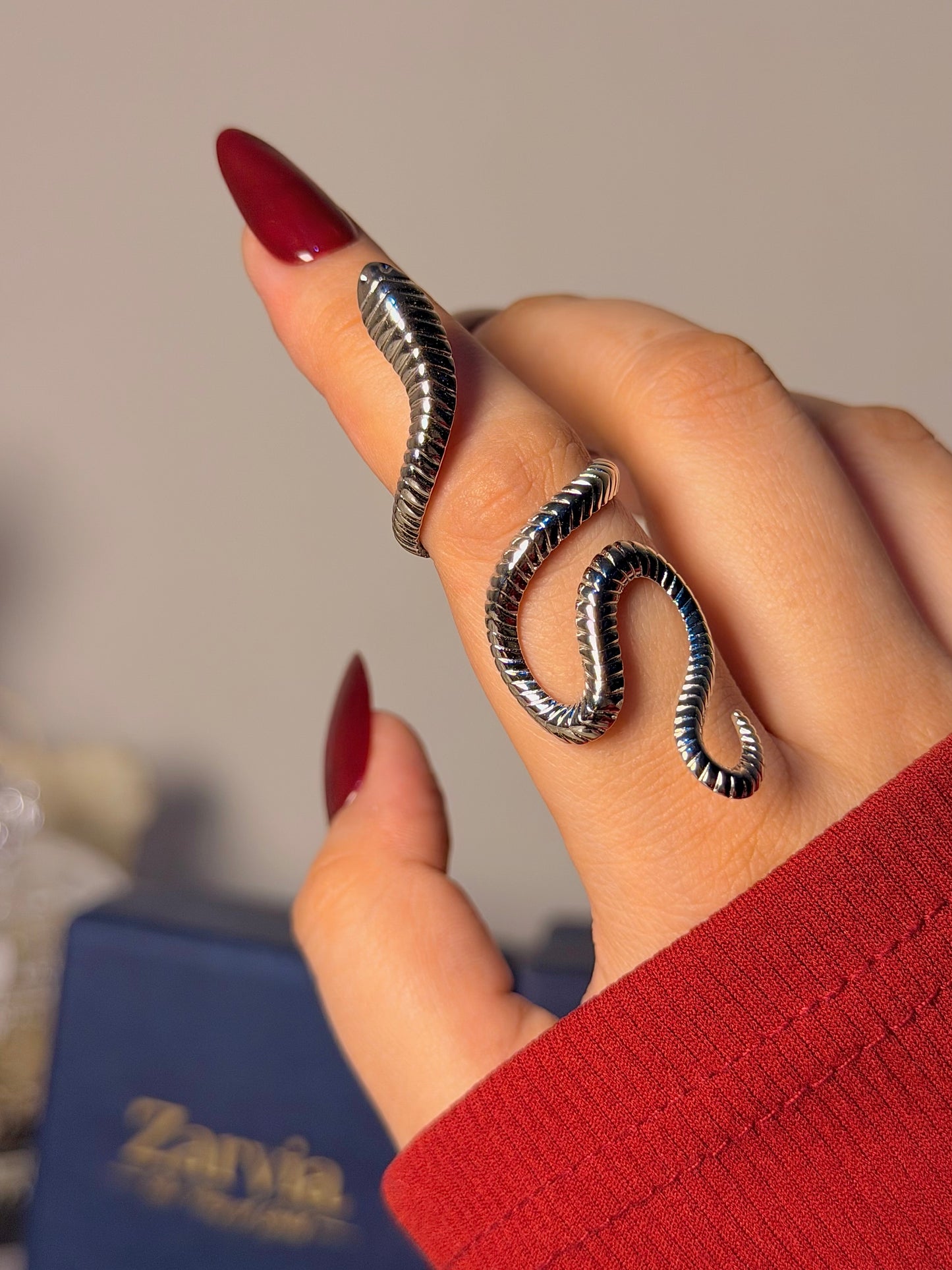 Textured Snake Ring - Coiled Wrap Design