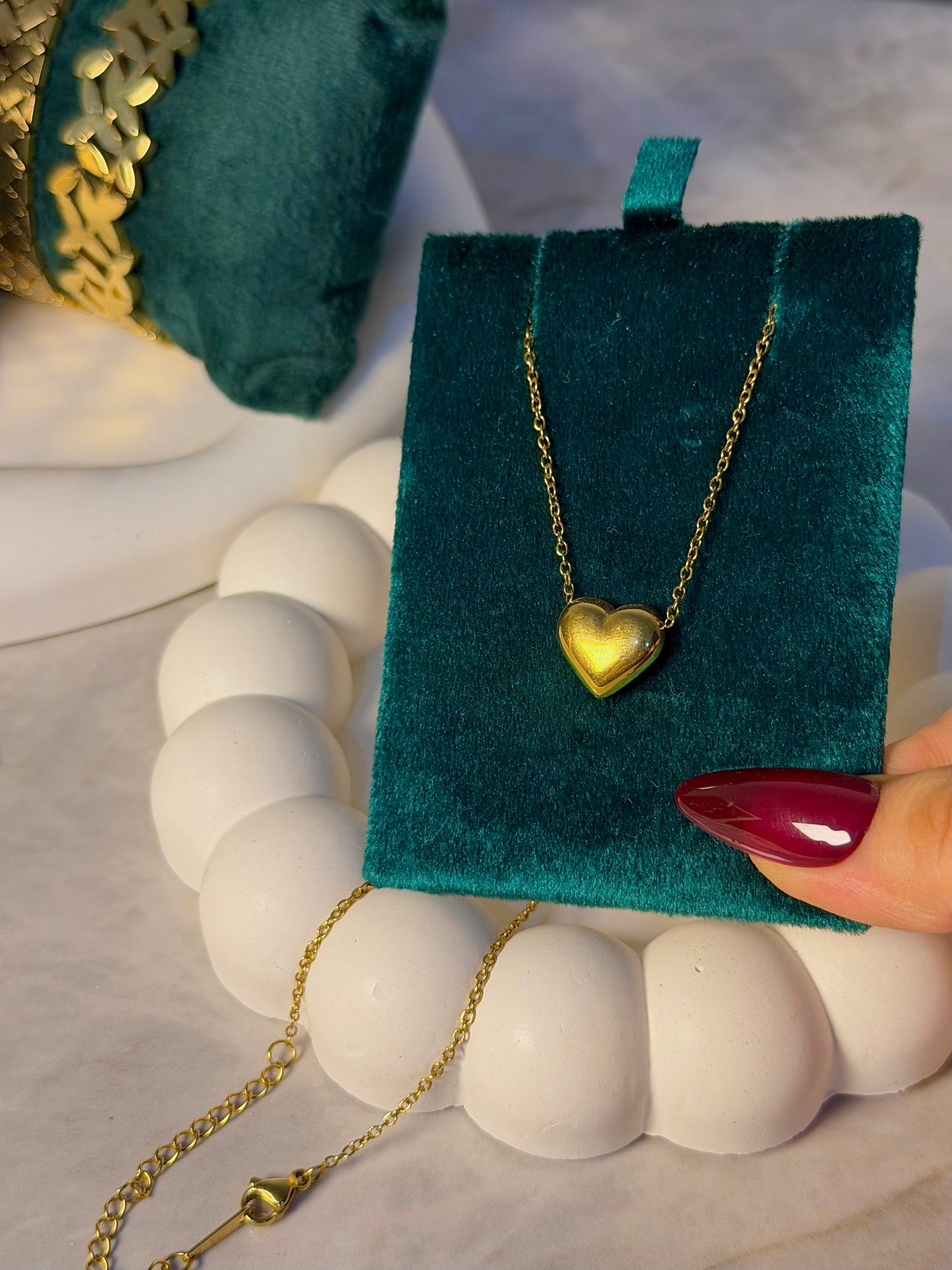 Minimal Golden Metal Heart Necklace