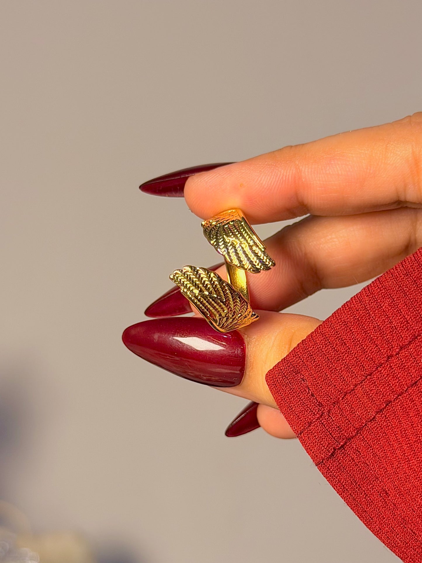 Boho Feather Wrap Ring - Adjustable Nature Inspired Band