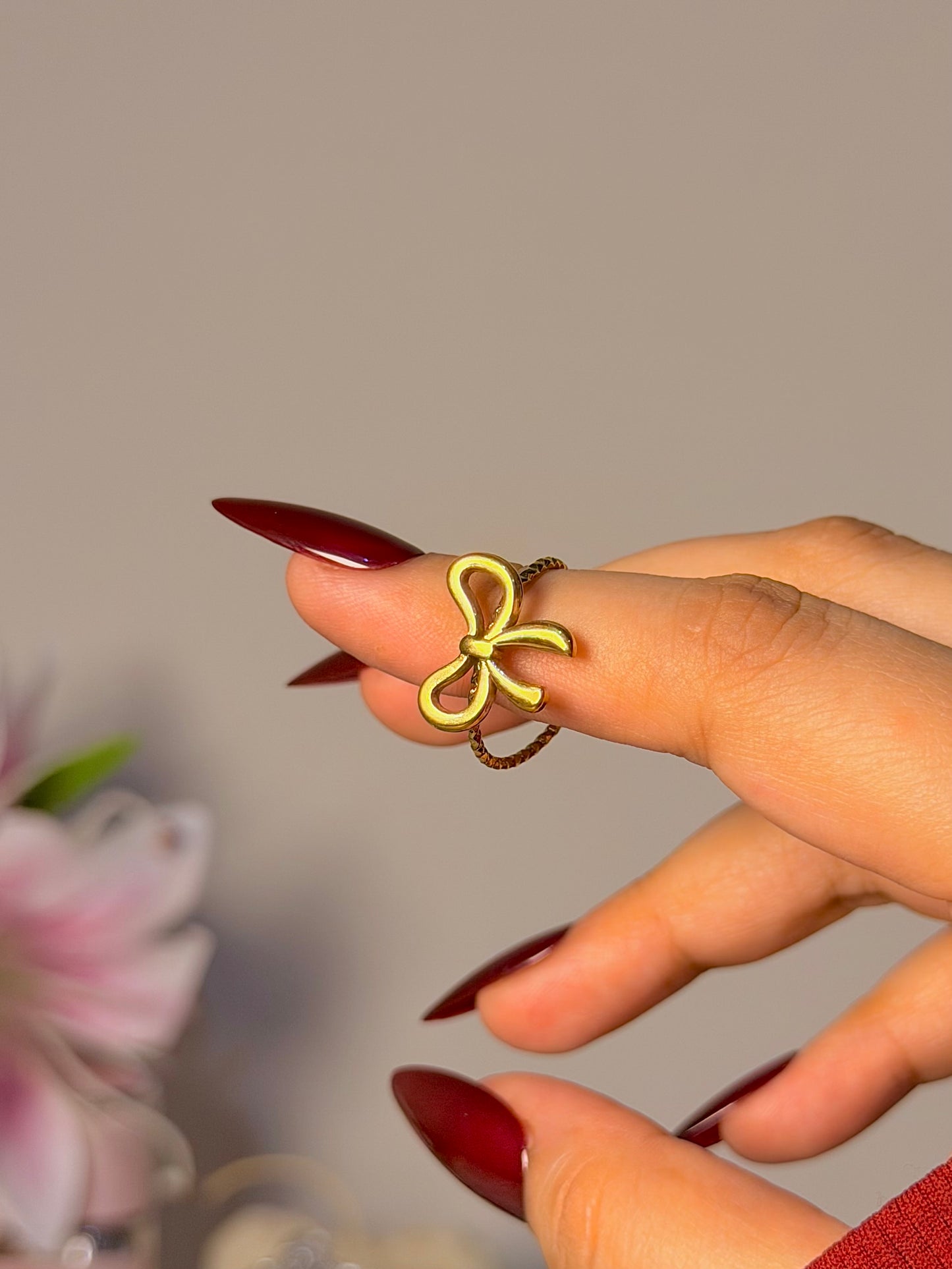 Cute Bow Ring - Minimalist Coquette Bow Ring