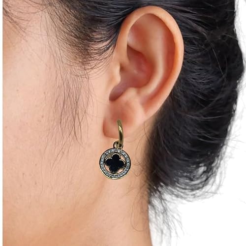 Clover Crystal Hoop Earrings