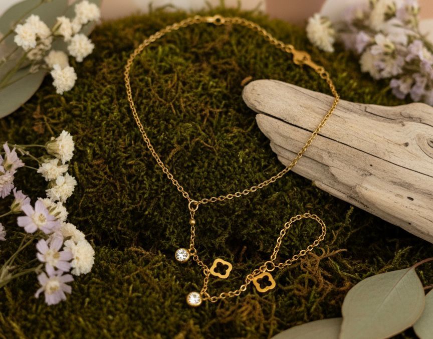 Clover Crystal Hand Chain