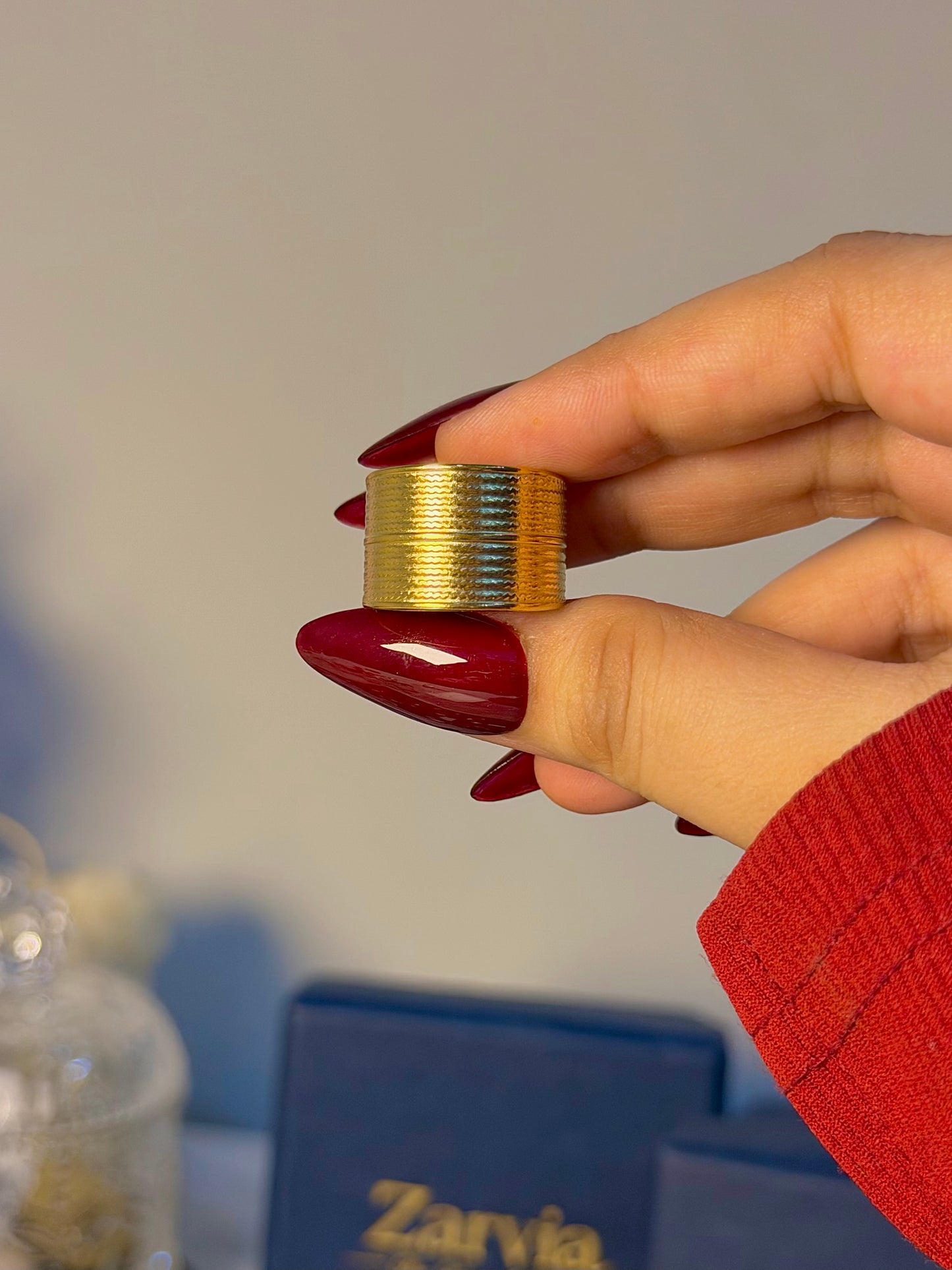 Textured Cuff Band Ring – Gold