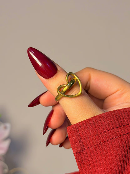 Minimalist Open Heart Ring - Modern Abstract Love Ring