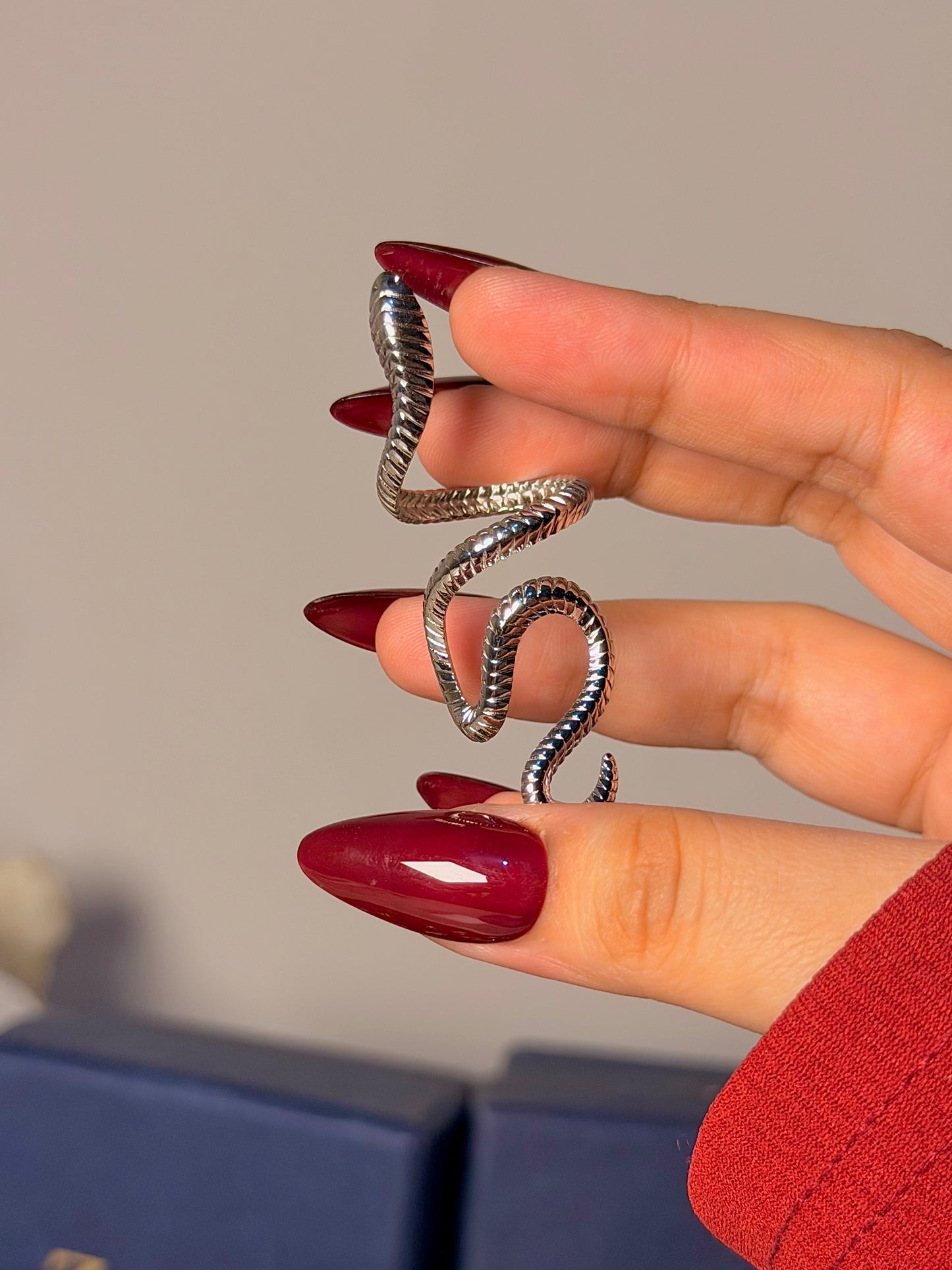 Textured Snake Ring - Coiled Wrap Design