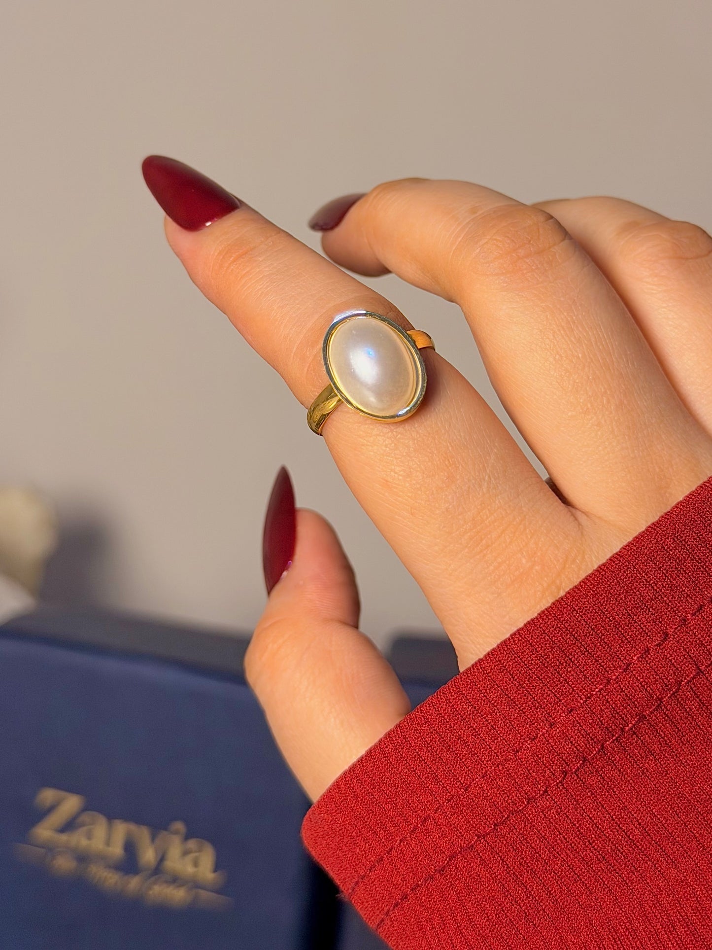 Oval Pearl Ring - Dainty Design