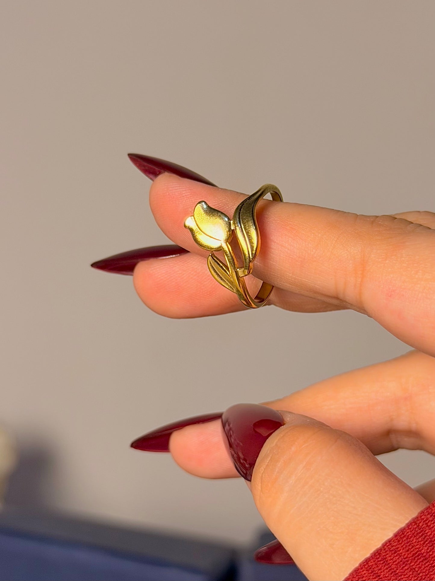 Tulip Flower Ring - Botanical Wrap Design