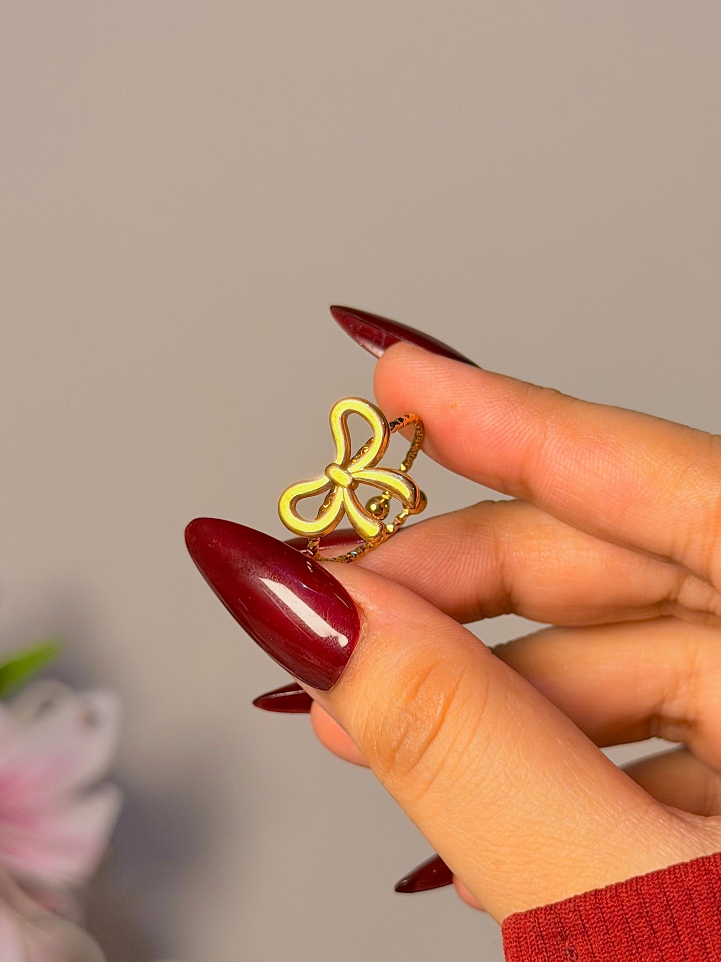 Cute Bow Ring - Minimalist Coquette Bow Ring