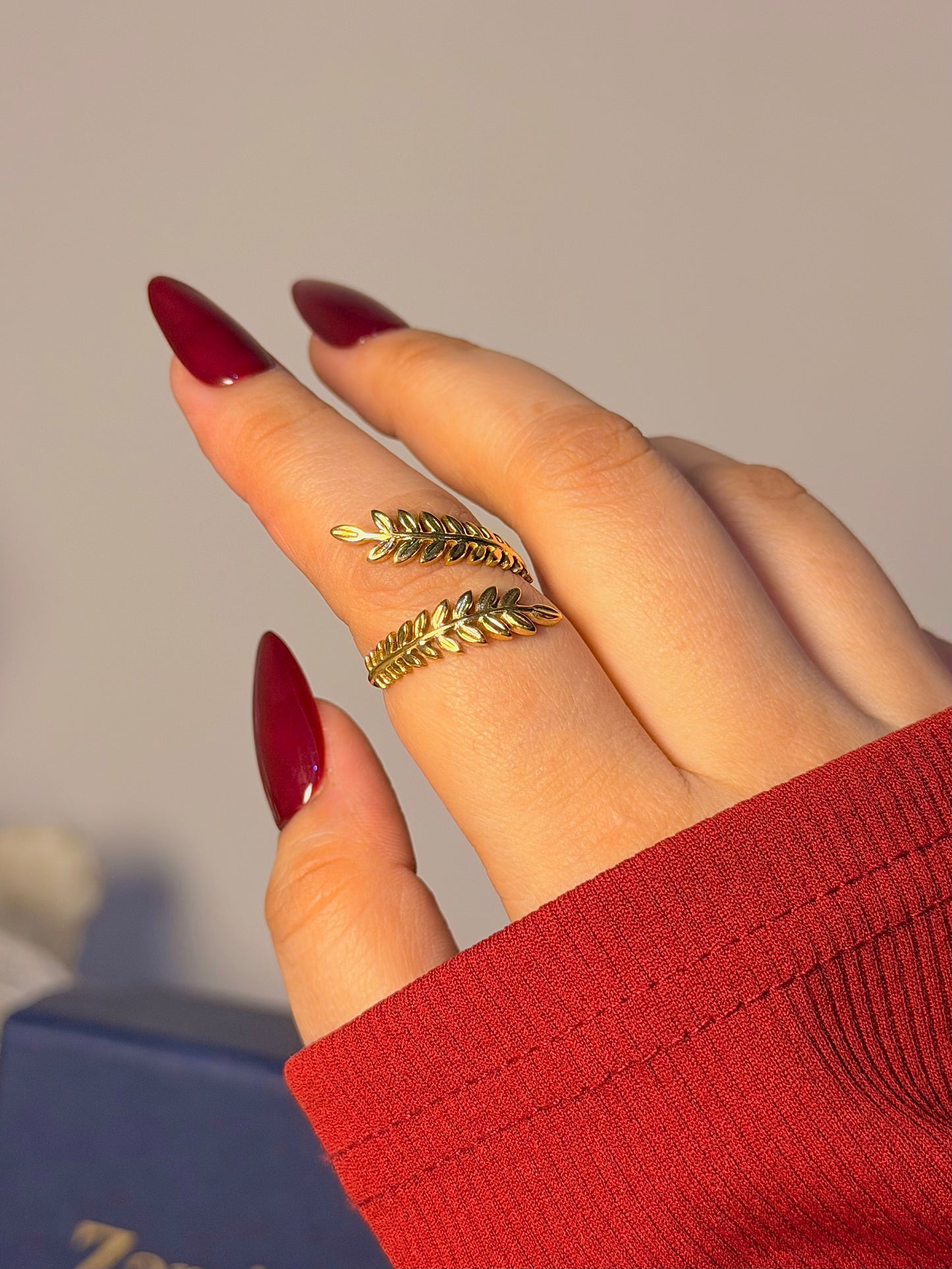 Olive Leaf Wrap Ring - Botanical Inspired Design
