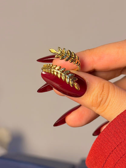 Olive Leaf Wrap Ring - Botanical Inspired Design