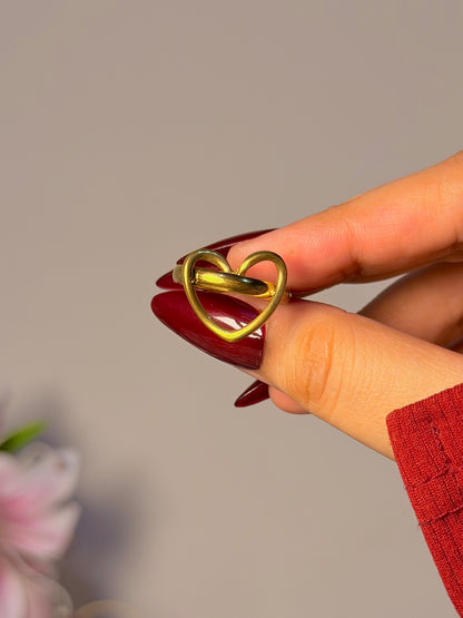 Minimalist Open Heart Ring - Modern Abstract Love Ring