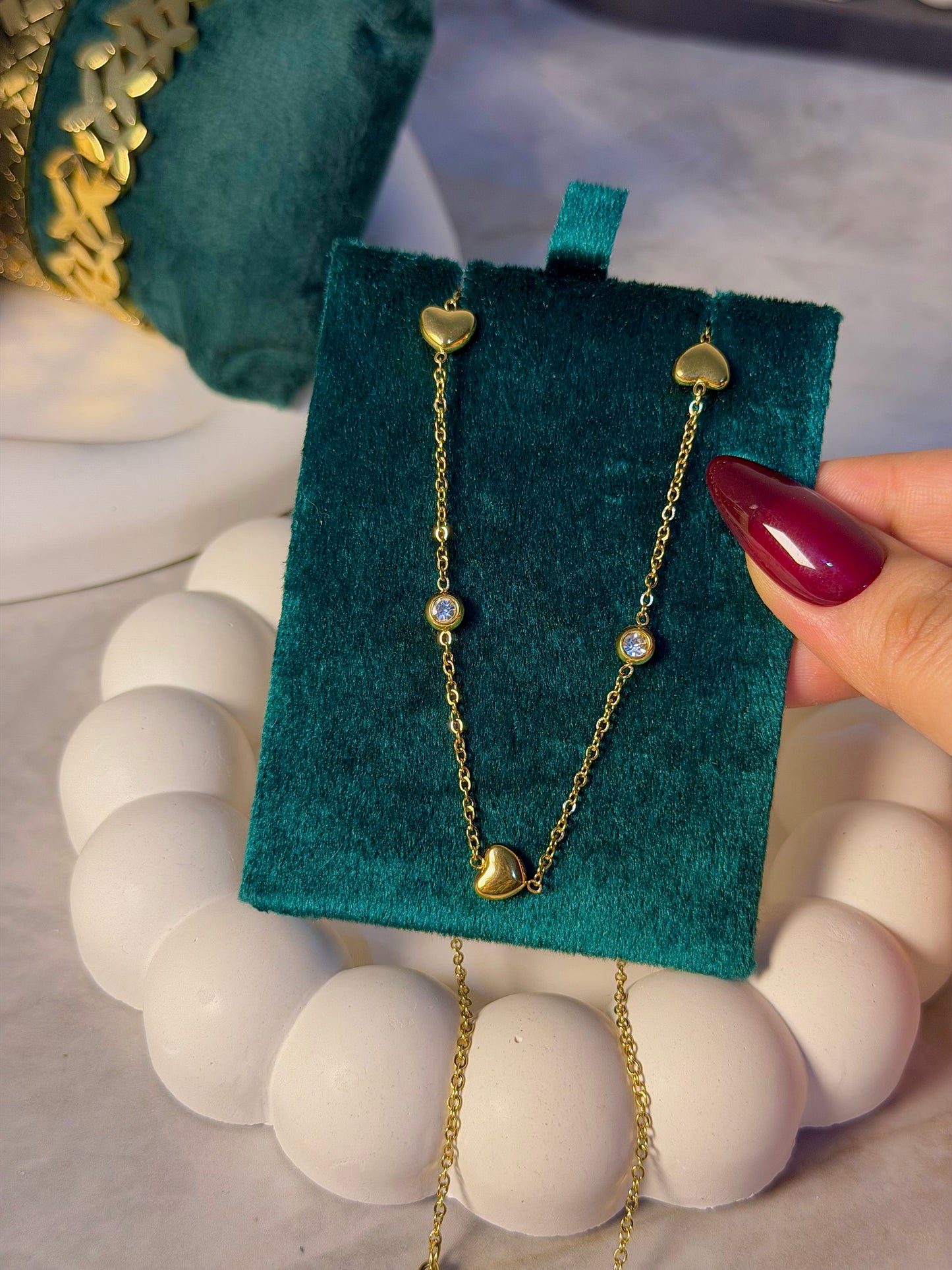 Delicate Heart Charm Gold Necklace