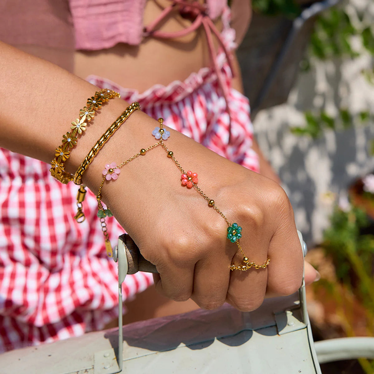 Floral Hand Chain Bracelet