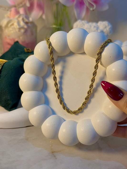 Classic Gold Rope Chain Necklace