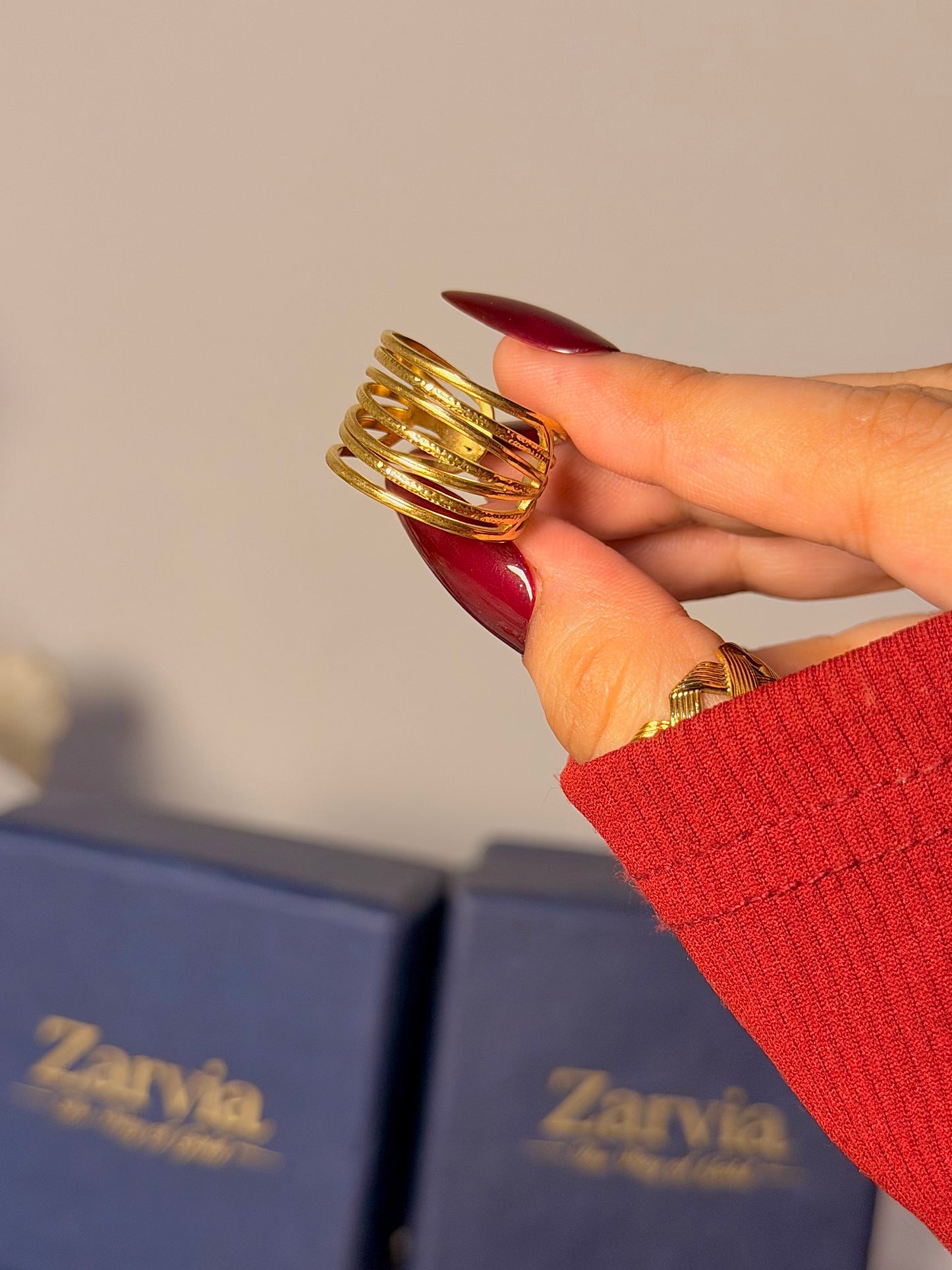 Chunky Multi Band Ring - Modern Open Cuff Design
