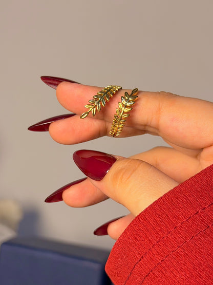 Olive Leaf Wrap Ring - Botanical Inspired Design