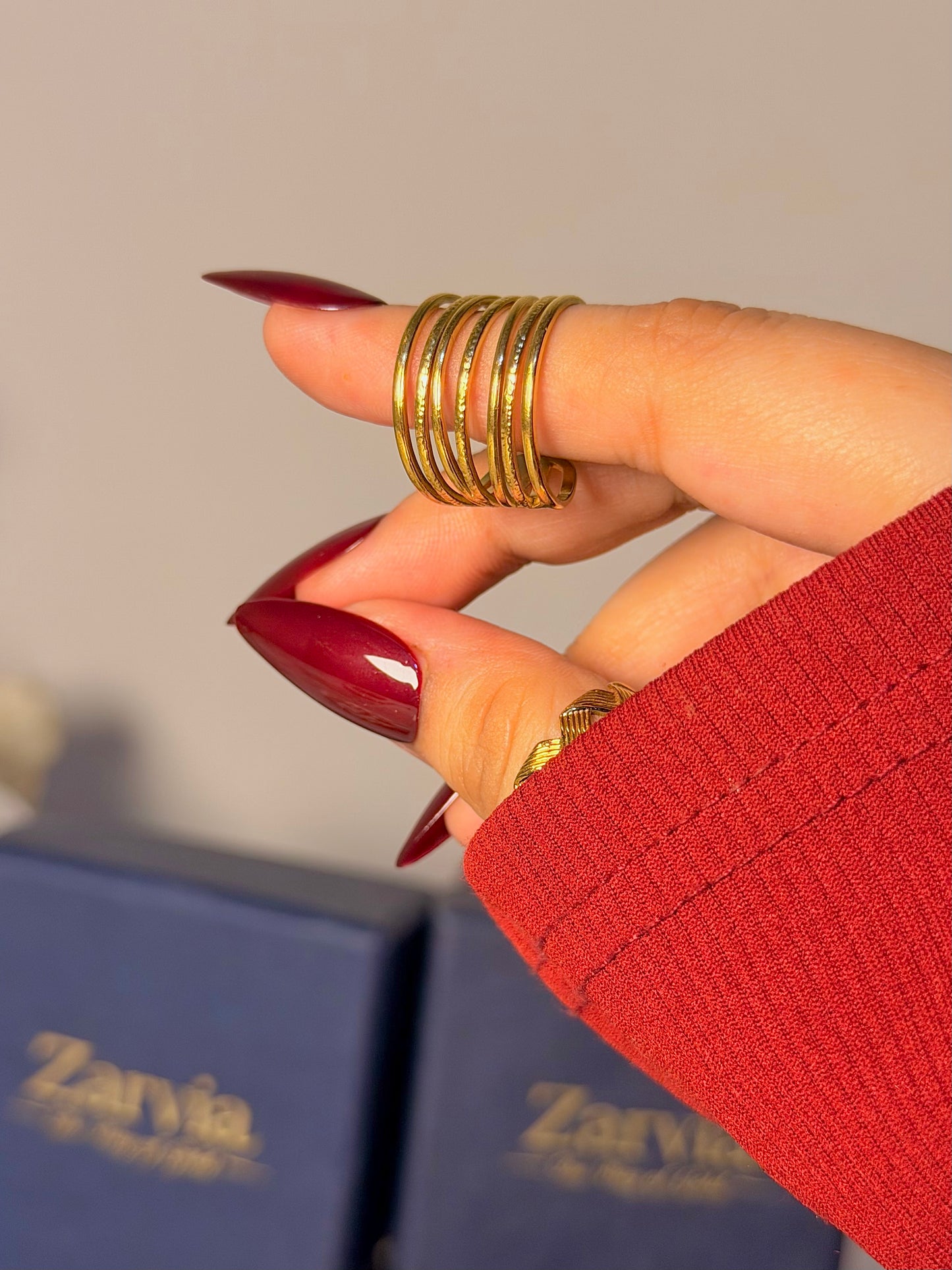 Chunky Multi Band Ring - Modern Open Cuff Design