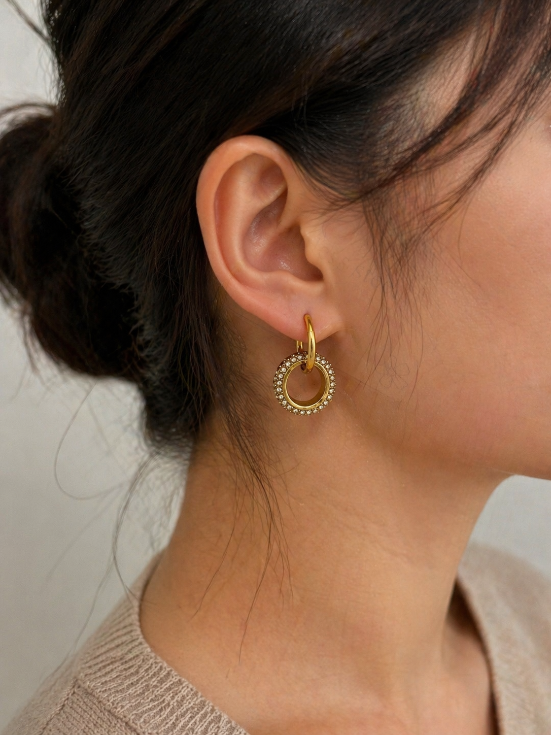 Sparkling Gold Hoop Earrings