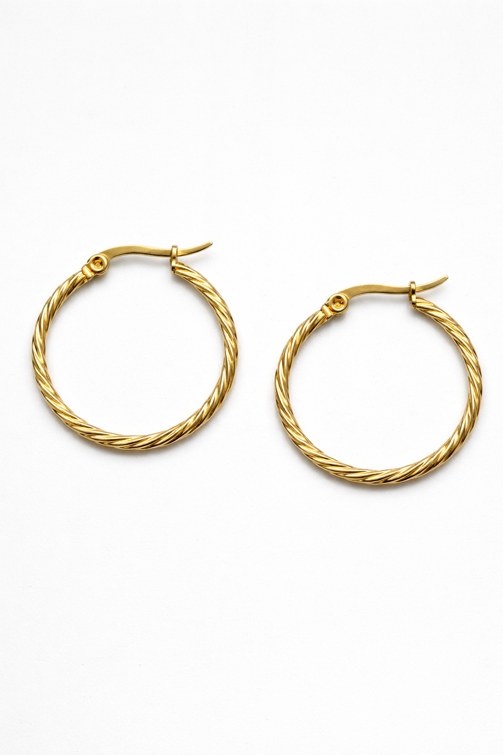 Golden Metal Hoop Earrings