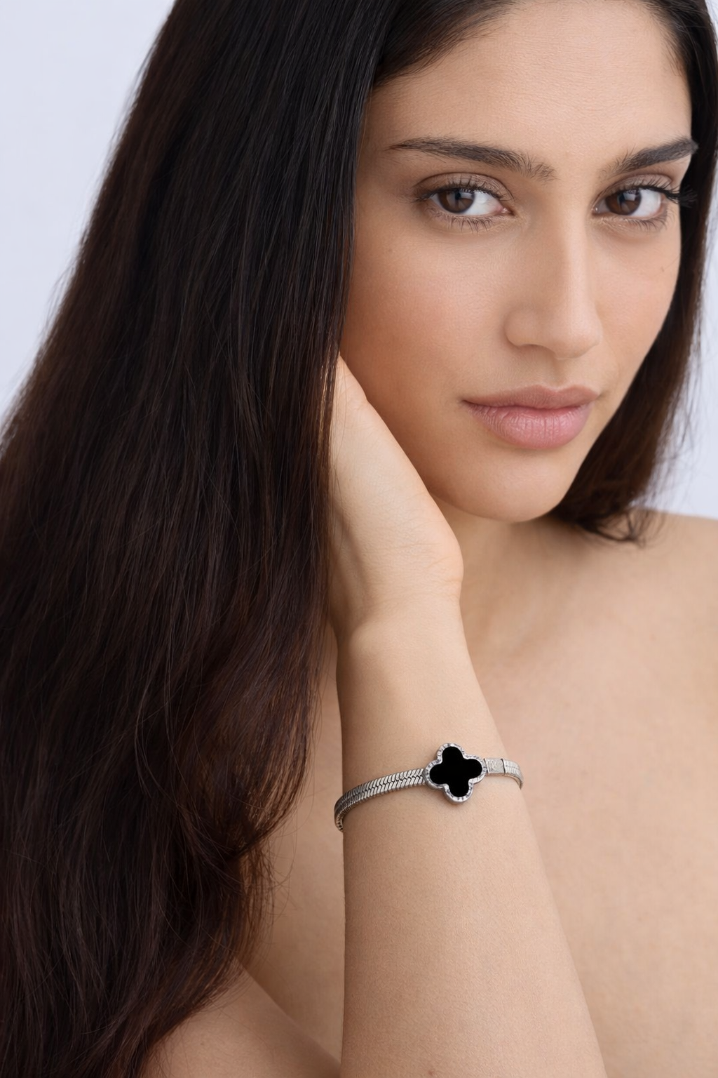 Black Clover Snake Chain Bracelet