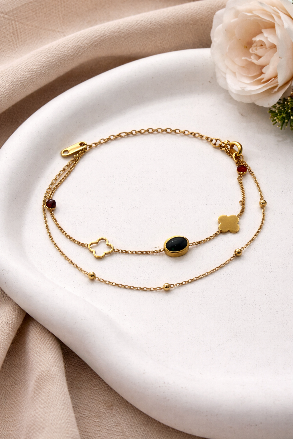 Clover Stone Bracelet