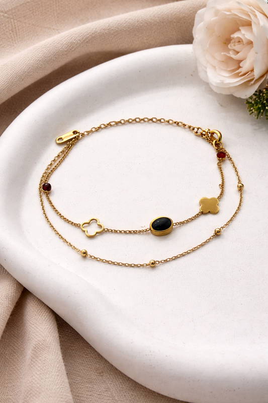 Clover Stone Bracelet