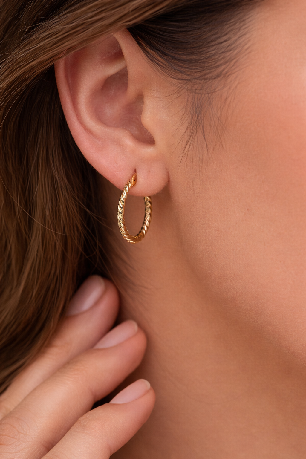 Golden Metal Hoop Earrings