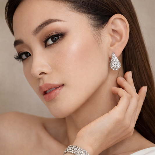 Crystal Teardrop Stud Earrings